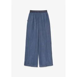 Pantalon fille, droit JANEGI blanc en tencel