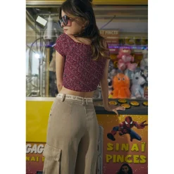 Pantalon fille, droit SIENAGI beige