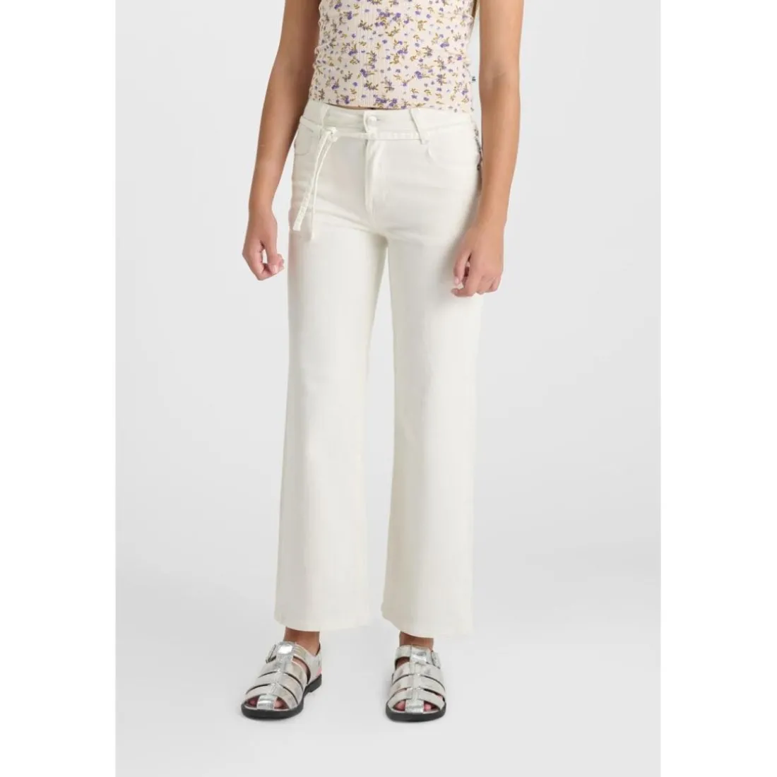 Pantalon fille flare en jeans ALEXGI blanc Ruby