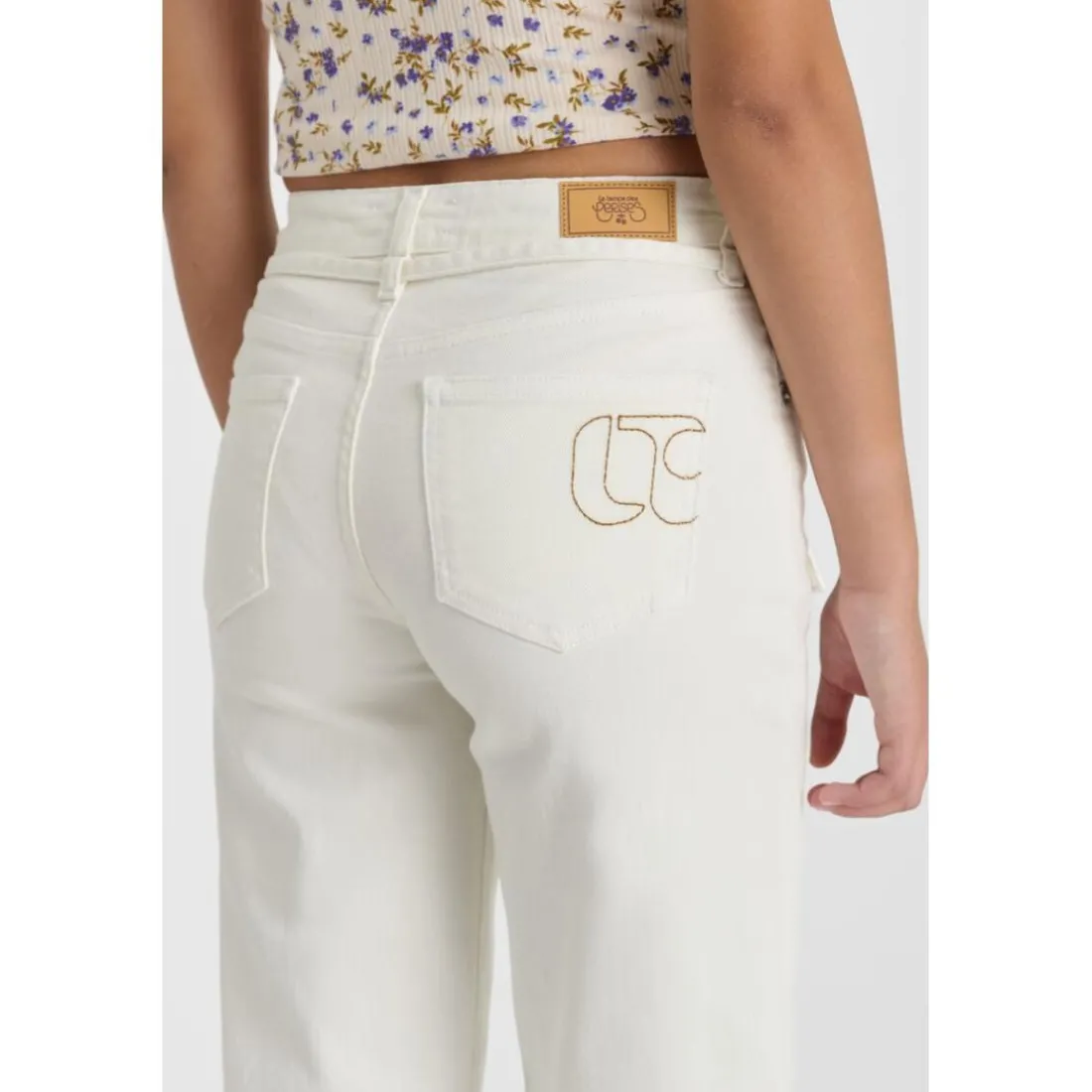 Pantalon fille flare en jeans ALEXGI blanc Ruby