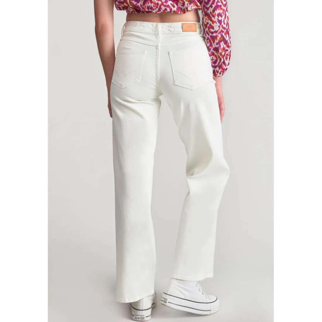Pantalon fille, loose, large en jeans ROMMIGI blanc Vera