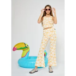 Pantalon flare fille ARCHIGI jaune Hana