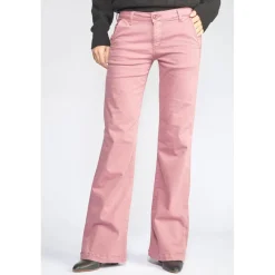 Pantalon Flare Joelle rose poudré en coton