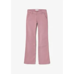 Pantalon Flare Joelle rose poudré en coton