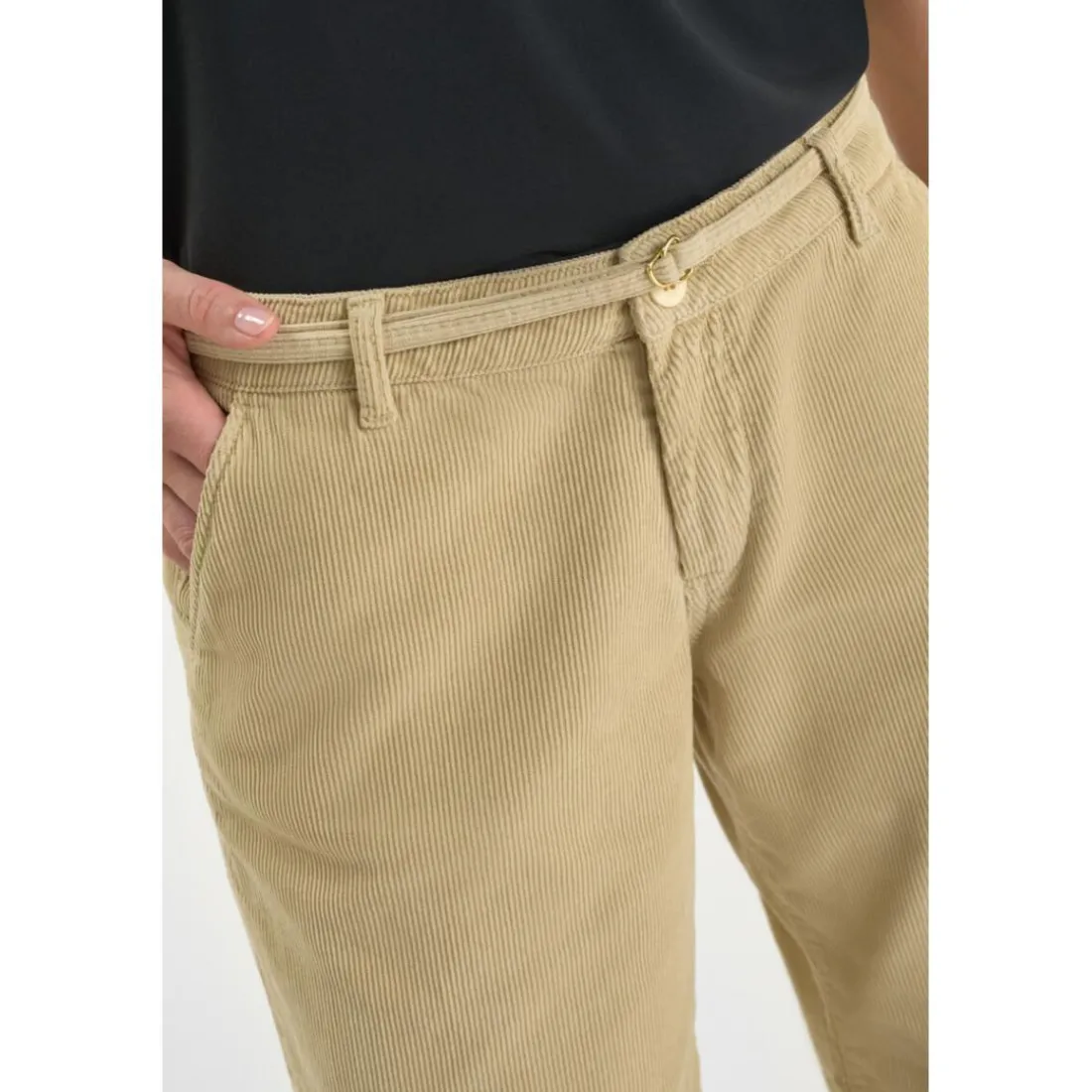 Pantalon flare TAHIS beige Gaia en coton