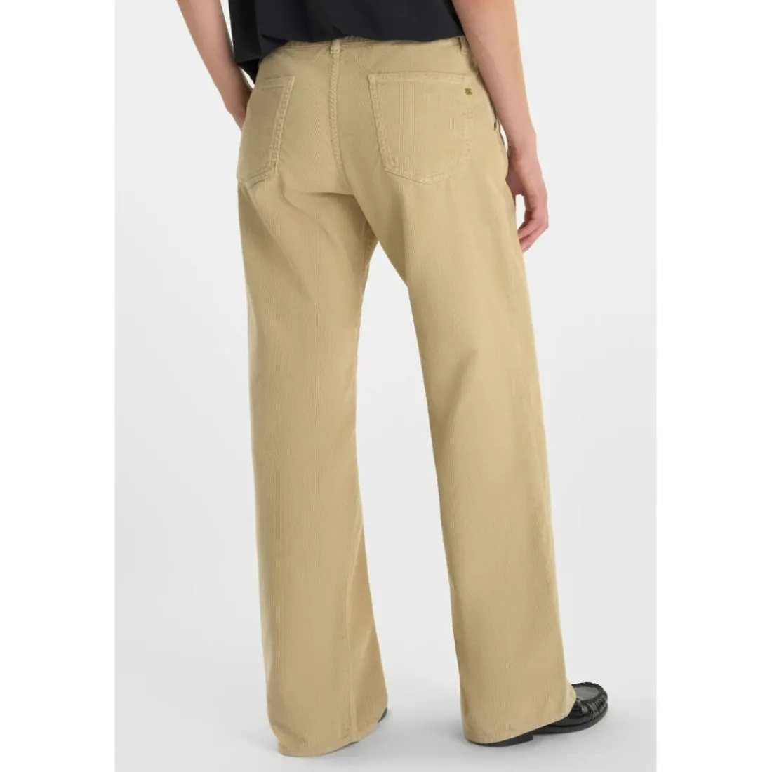 Pantalon flare TAHIS beige Gaia en coton