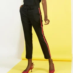 Pantalon fluide à bandes Carlos noir