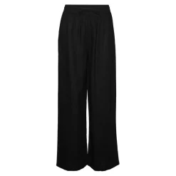 Pantalon fluide noir en lin Hope
