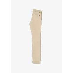 Pantalon garçon, chino Jasbo beige sable blanc en coton