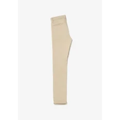 Pantalon garçon, chino Jasbo beige sable blanc en coton