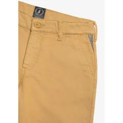 Pantalon garçon, chino Jogg Kurty latte blanc en coton