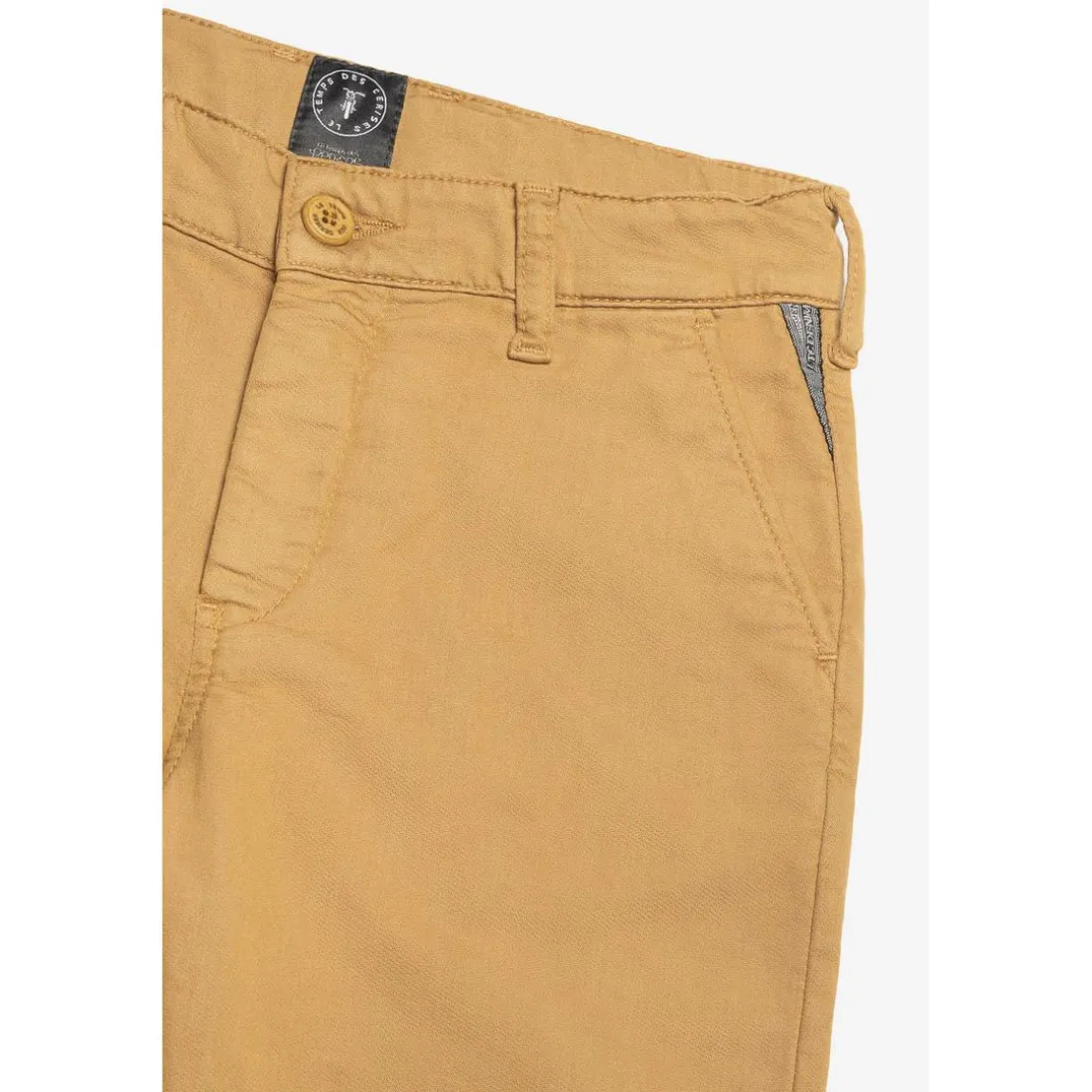 Pantalon garçon, chino Jogg Kurty latte blanc en coton