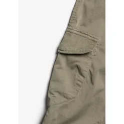 Pantalon garçon, Patos tapered arqué kaki vert en coton
