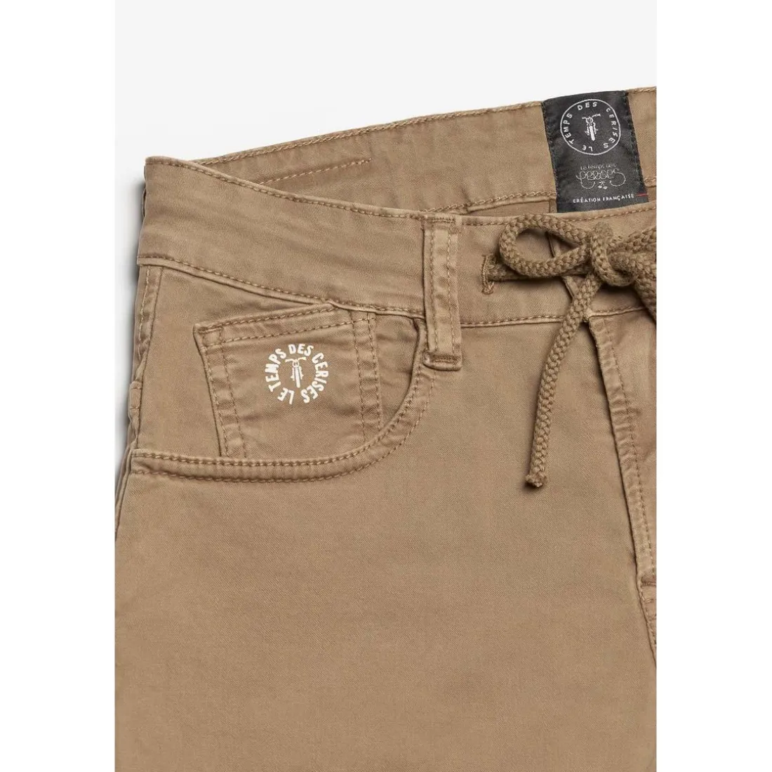 Pantalon garçon, Tobati tapered latte blanc en coton