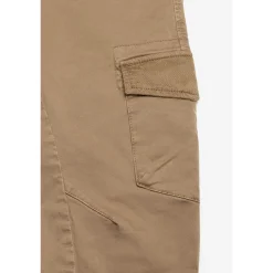 Pantalon garçon, Tobati tapered latte blanc en coton