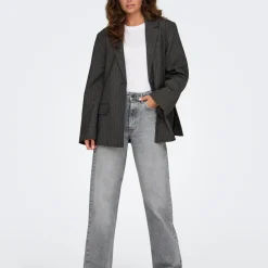 Pantalon Jean Taille Haute ONLJUICY - Gris en coton Zara