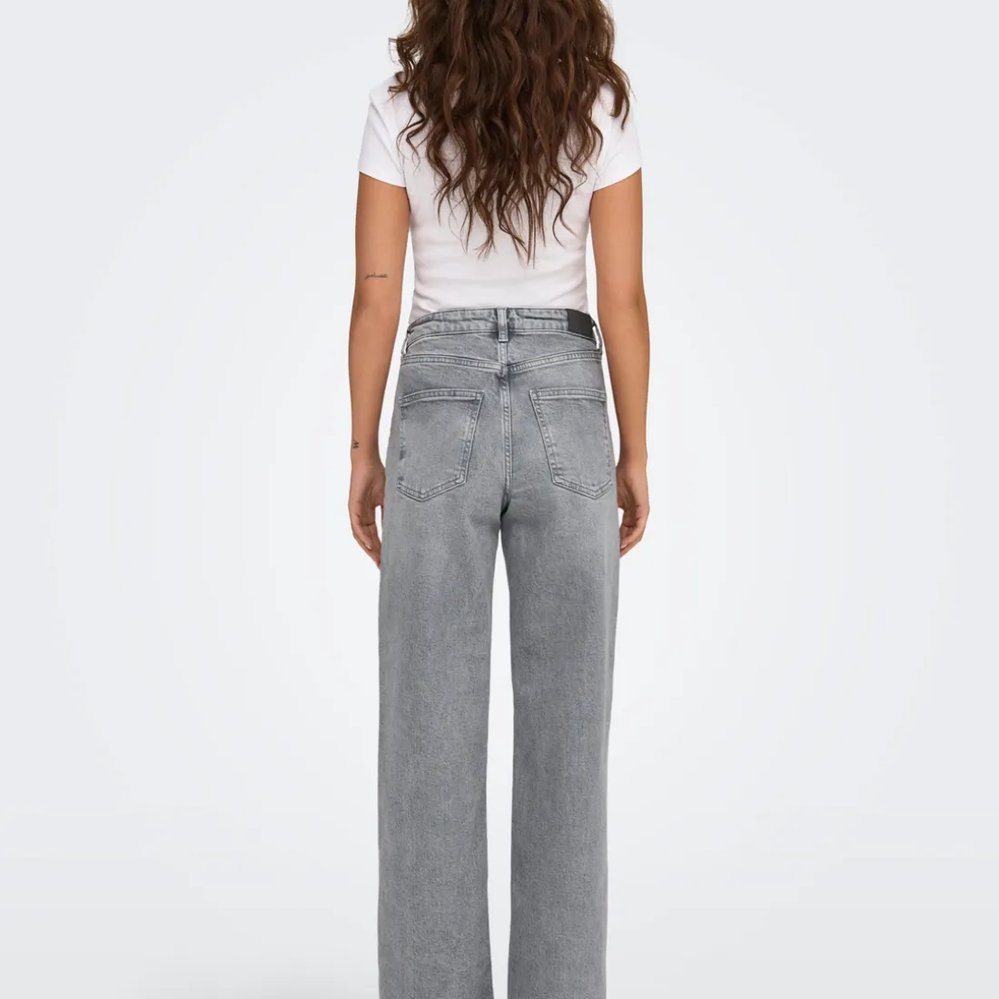 Pantalon Jean Taille Haute ONLJUICY - Gris en coton Zara