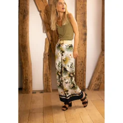 Pantalon large imprimé tropical Véran