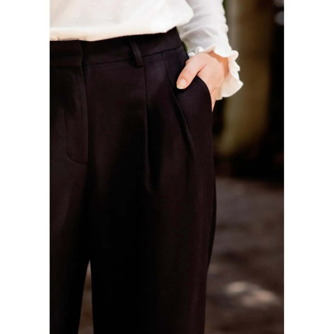 Pantalon Large Noir MIRAZIO
