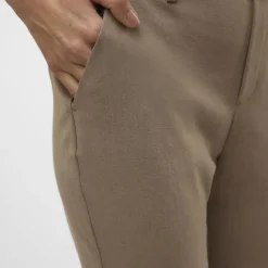 Pantalon loose fit en polyester Maya marron clair