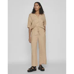 Pantalon loose fit gris en viscose