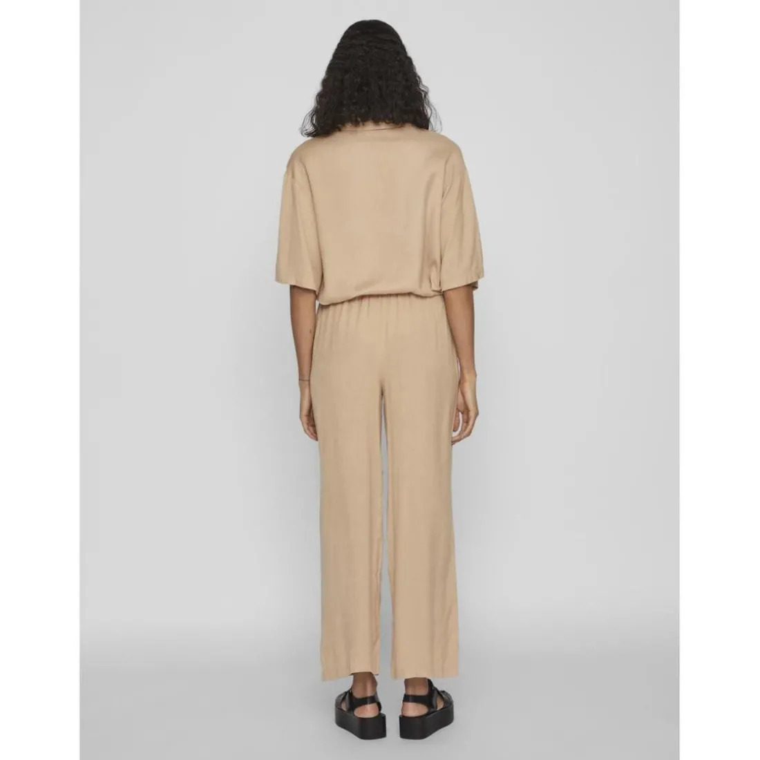Pantalon loose fit gris en viscose