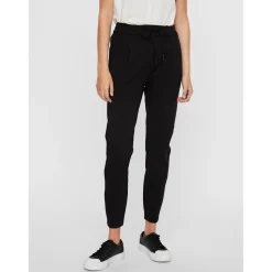 Pantalon Loose Fit Taille moyenne Pleine longueur noir en viscose Ella