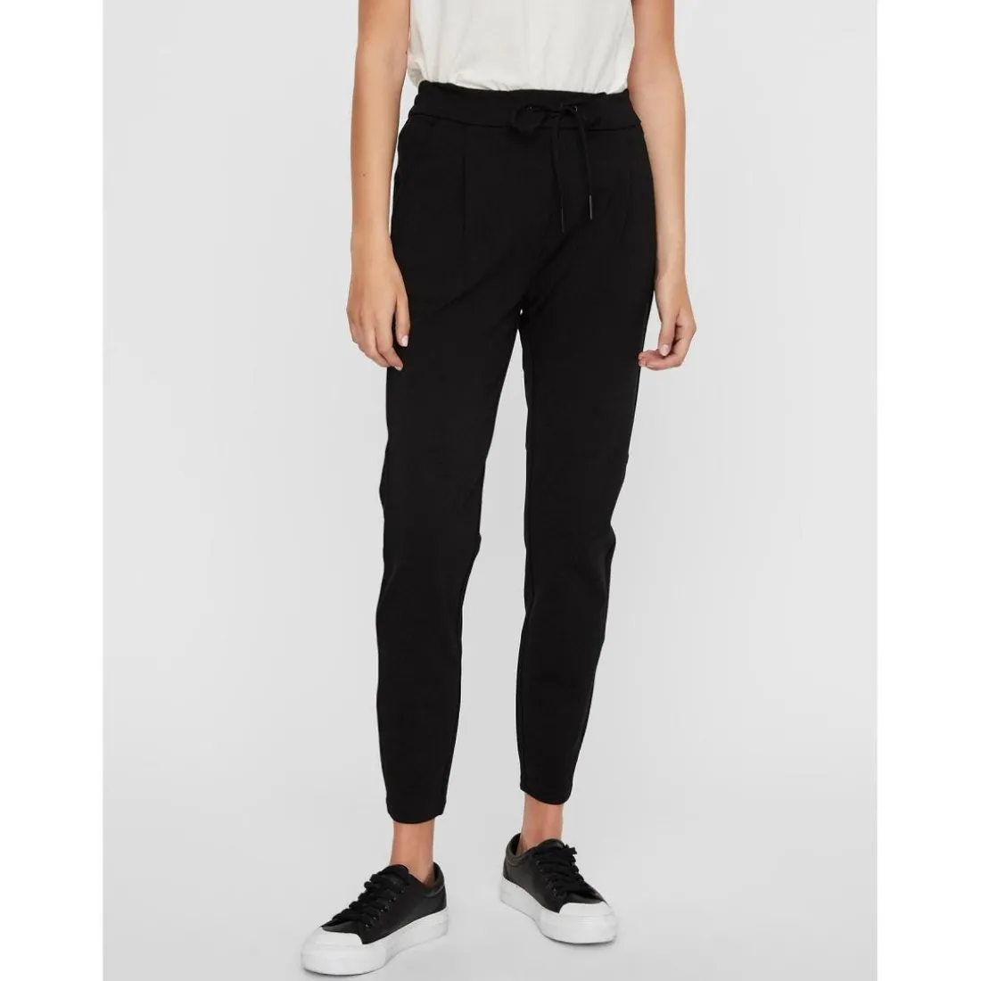 Pantalon Loose Fit Taille moyenne Pleine longueur noir en viscose Ella
