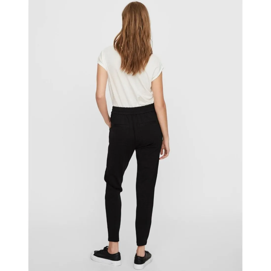 Pantalon Loose Fit Taille moyenne Pleine longueur noir en viscose Ella