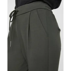Pantalon Loose Fit Taille moyenne vert en viscose Maia