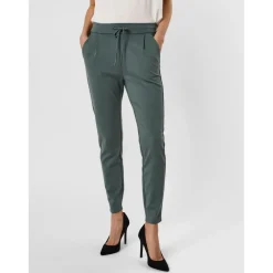 Pantalon Loose Fit Taille moyenne vert en viscose Nora
