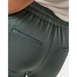 Pantalon Loose Fit Taille moyenne vert en viscose Nora