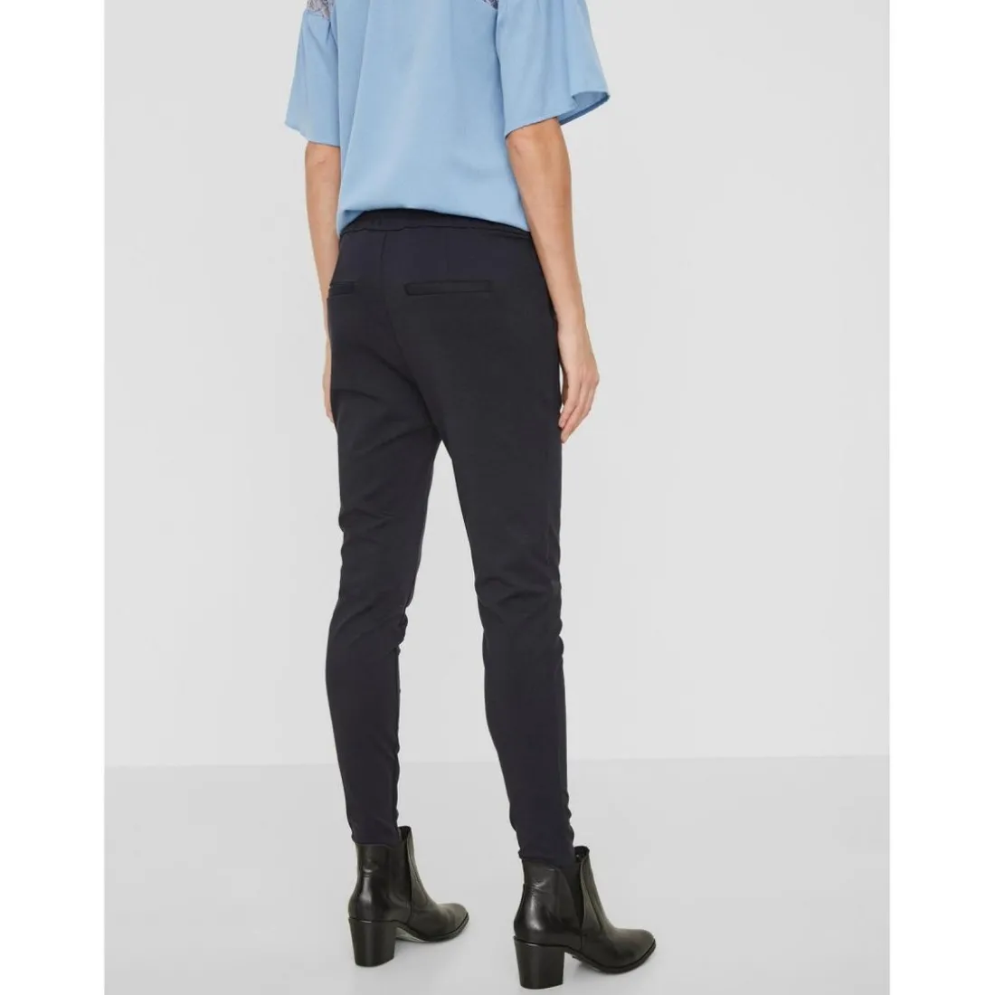 Pantalon Loose Fit Taille moyenne Pleine longueur bleu en viscose Zola