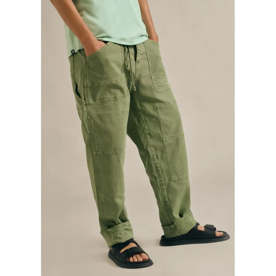 Pantalon loose Kobe Japan Rags kaki Asa