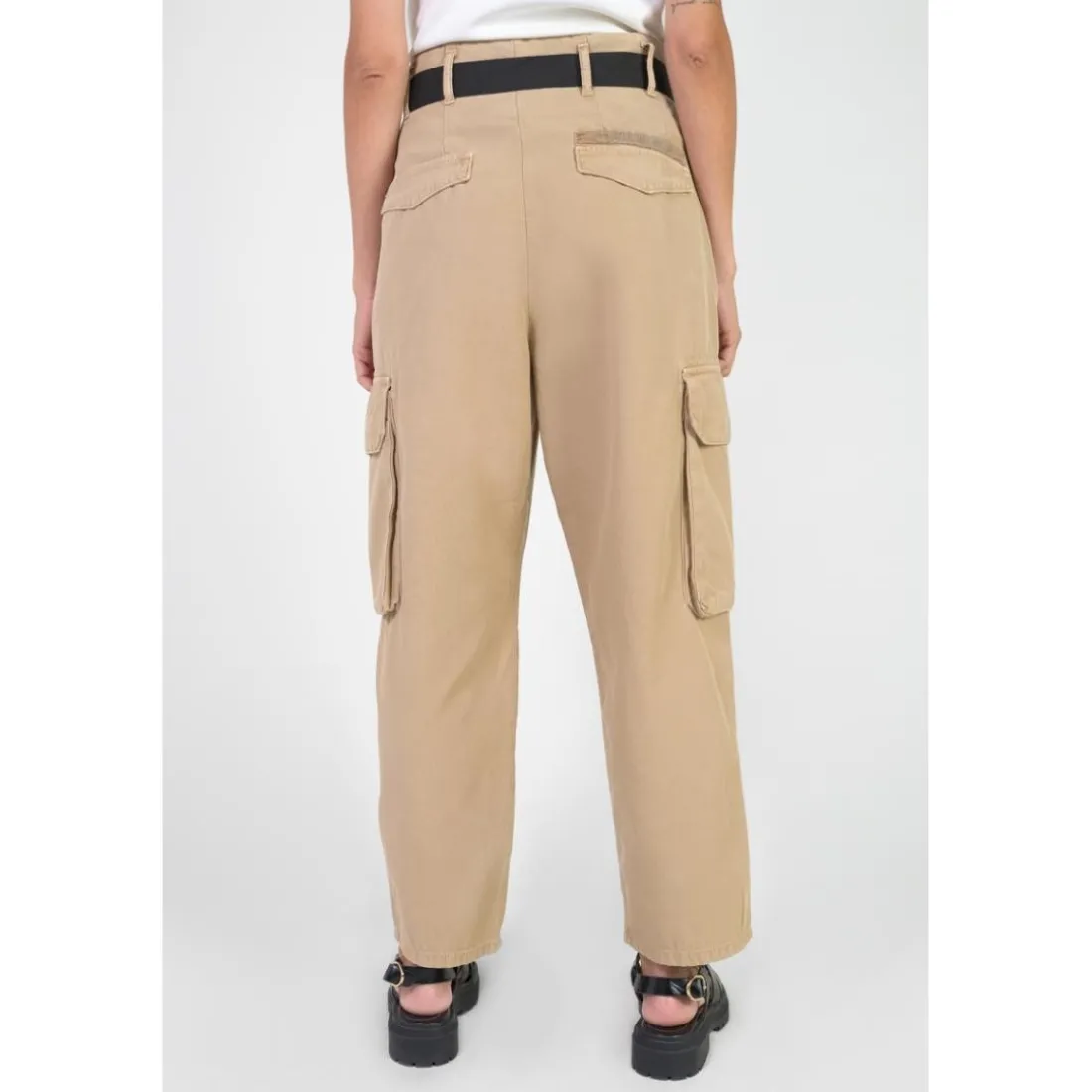 Pantalon loose, large AMBROISE beige en coton Lyra