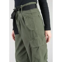 Pantalon loose, large AMBROISE vert en coton