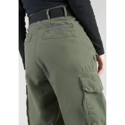 Pantalon loose, large AMBROISE vert en coton