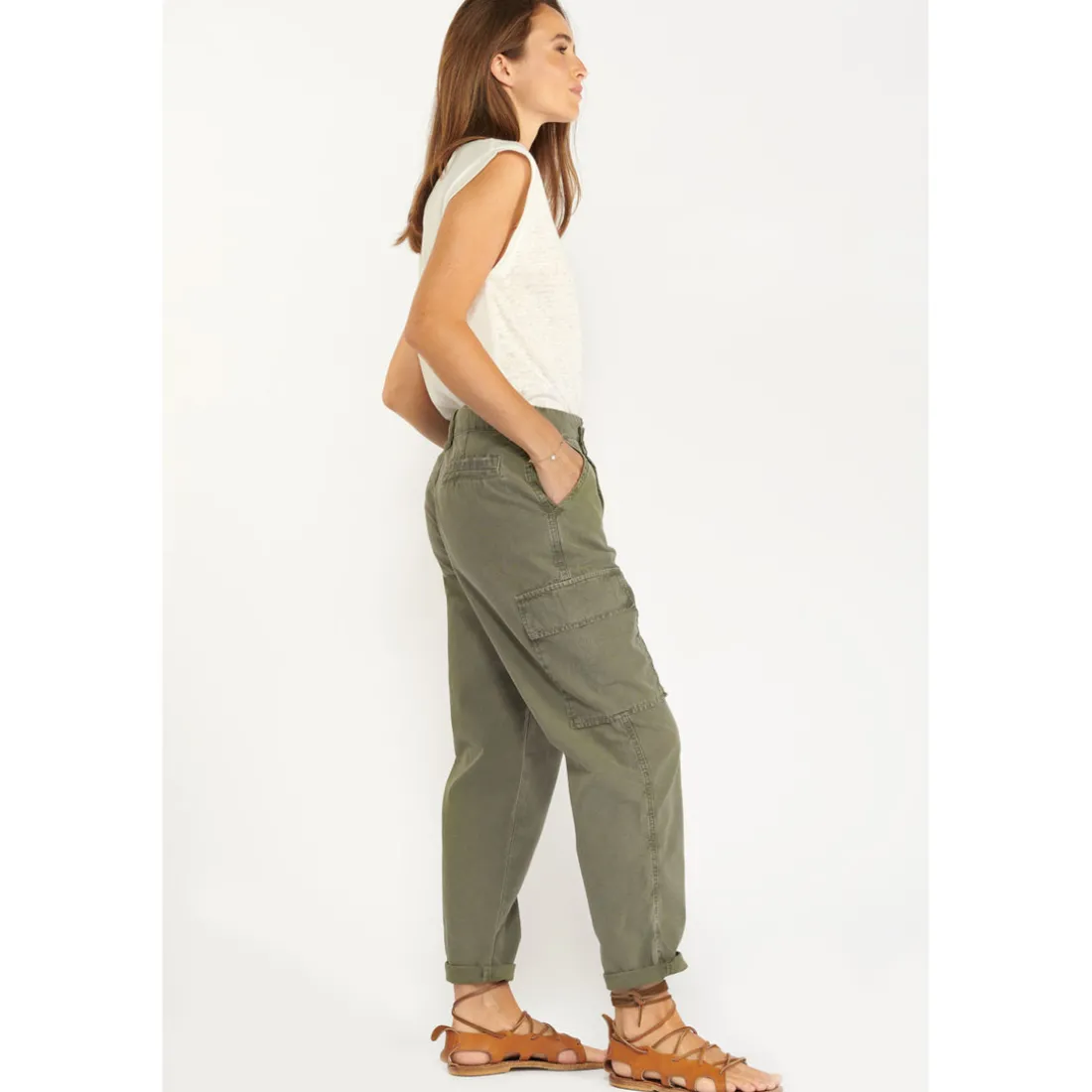 Pantalon loose, large COSYARMY vert