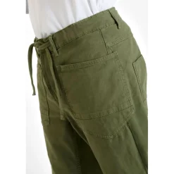 Pantalon loose, large HOBO kaki Saul en coton