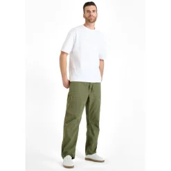 Pantalon loose, large HOBO kaki Saul en coton