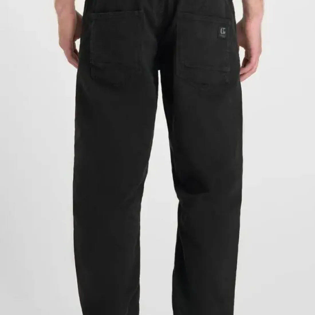 Pantalon loose, large HOBO noir Jesse en coton
