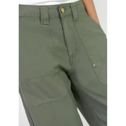Pantalon loose, large HOLLY kaki en coton Lola