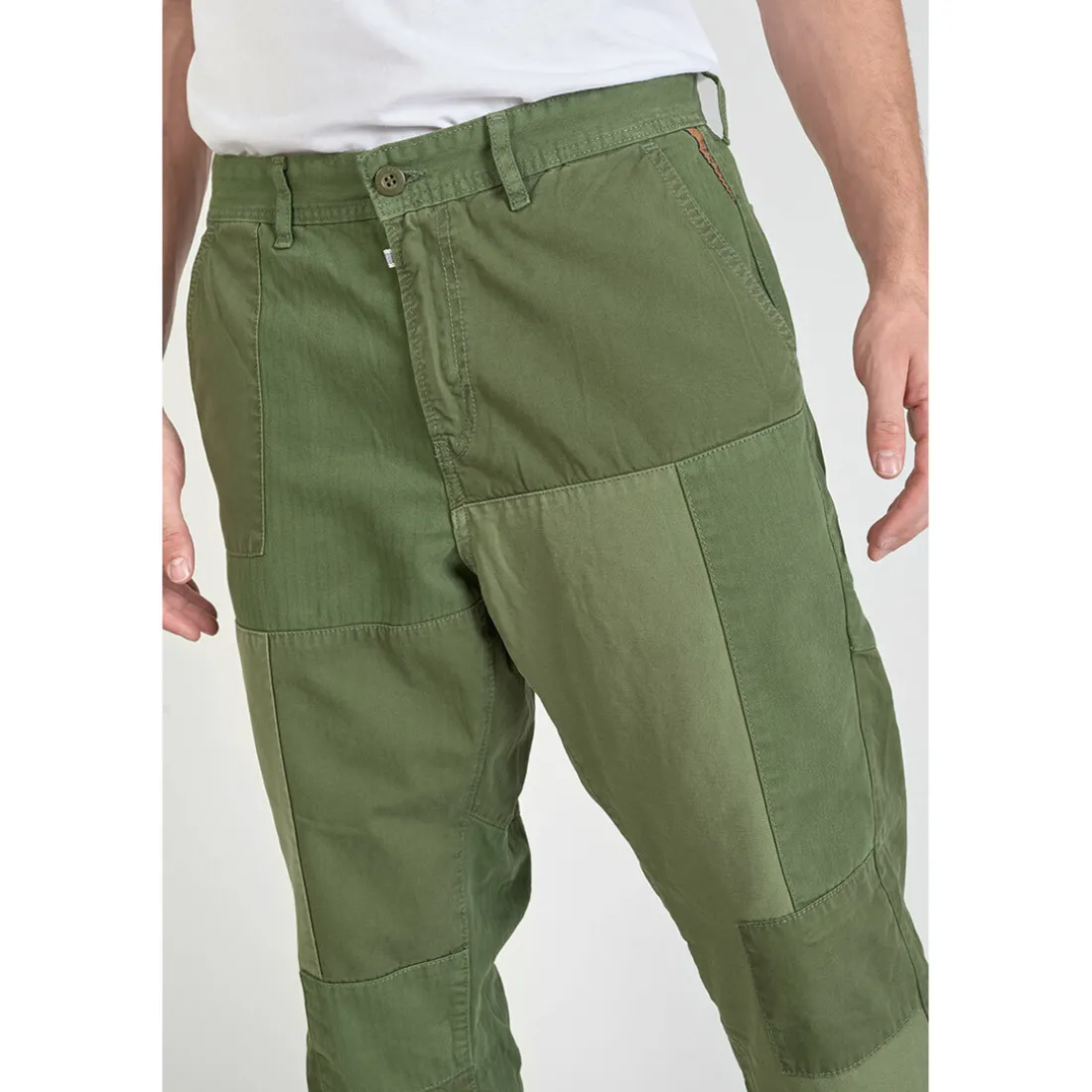 Pantalon loose, large MISTER vert en coton