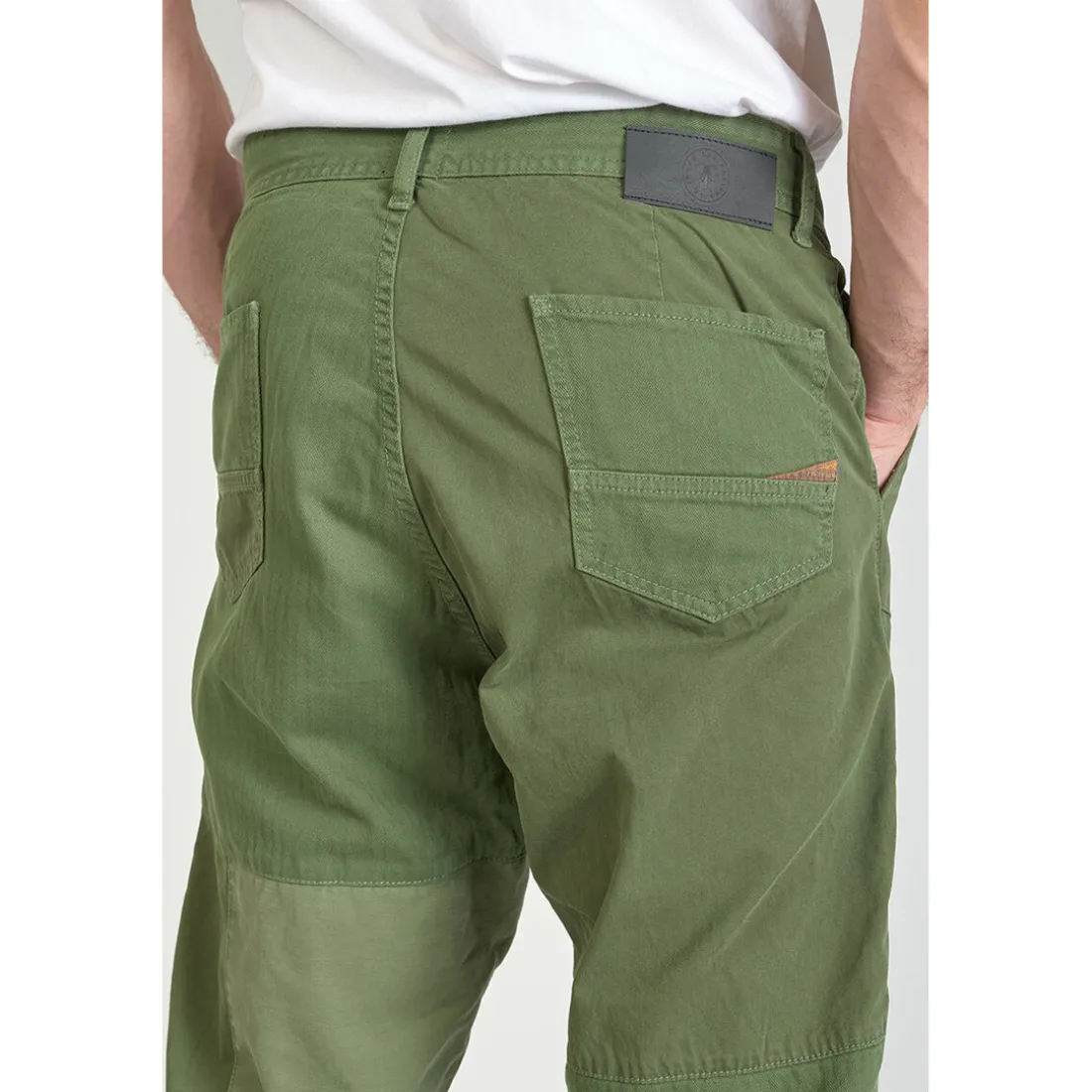 Pantalon loose, large MISTER vert en coton