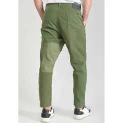 Pantalon loose, large MISTER vert en coton