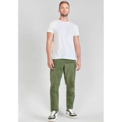 Pantalon loose, large MISTER vert en coton