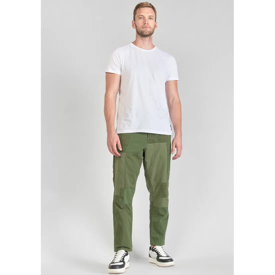Pantalon loose, large MISTER vert en coton