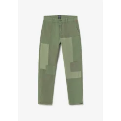 Pantalon loose, large MISTER vert en coton