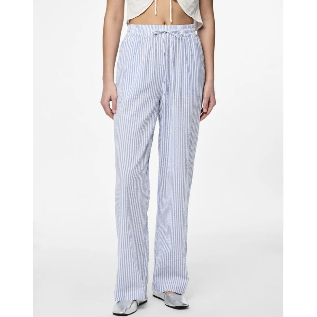 Pantalon loose string en coton Sally bleu Esme