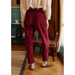 Pantalon MARISOL - Framboise Cuite bordeaux en coton
